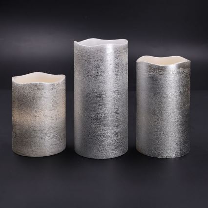 Set med 3 LED-ljus LED/3xAAA varmvit