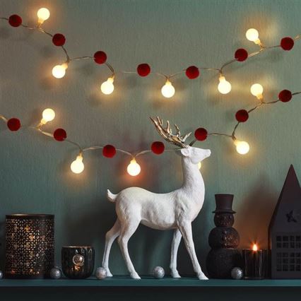 LED-julgransljusslinga 20xLED/2xAA 1,8 m varmvit