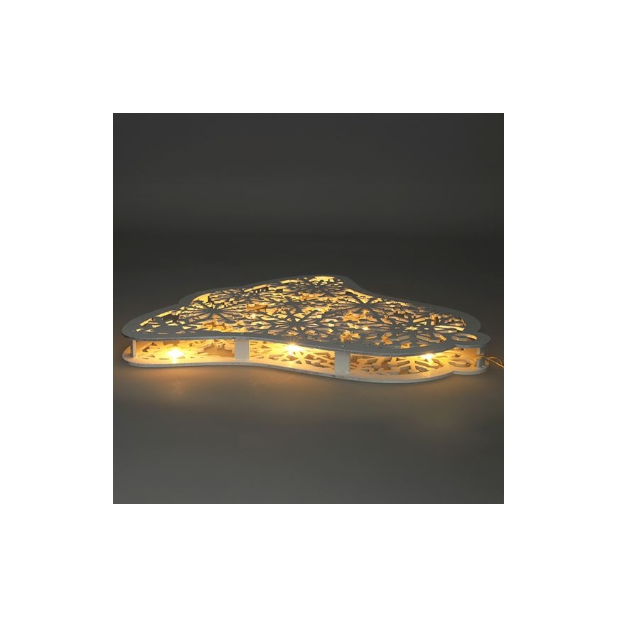 LED-juldekoration, 9× LED, drivs med 2× AA, varmvit bjällra