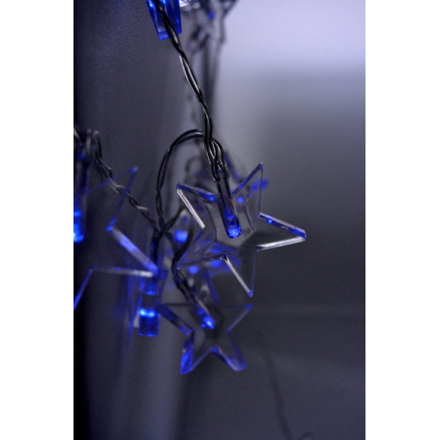 LED Julbelysning 10xLED/2xAA 2,5m blå