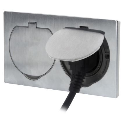 Utomhus inbyggt dubbelt uttag IP55