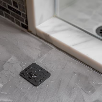 Utomhus inbyggd golv uttag IP55 svart rektangulär