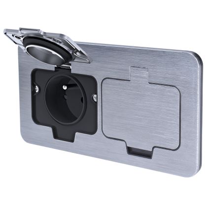 Utomhus inbyggd golv double socket IP55 vinklat