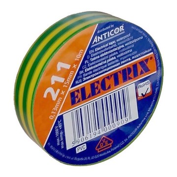 Solight AP01 − Isoleringstejp ELECTRIX 15mm x 10m gul-grön