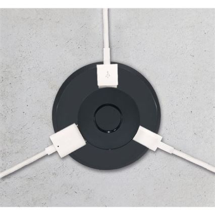 Inbyggd USB laddare USB A+C svart