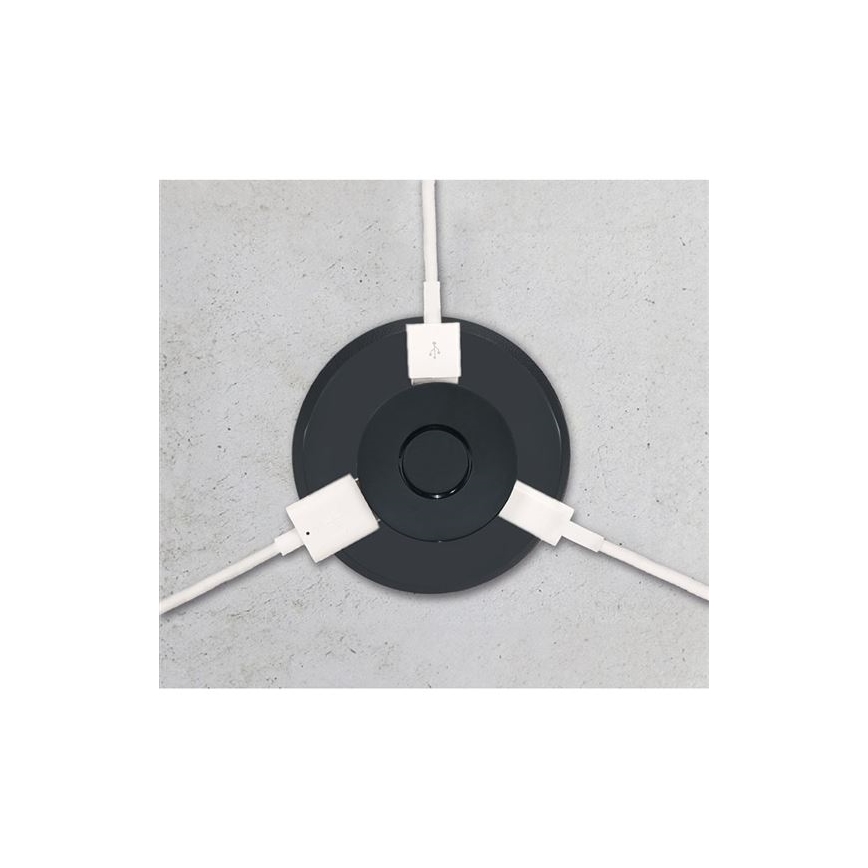 Inbyggd USB laddare USB A+C svart