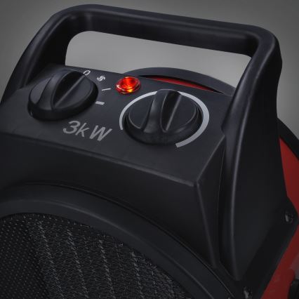 Stående fläkt med en keramiskt värmeelement 3000W/230V svart