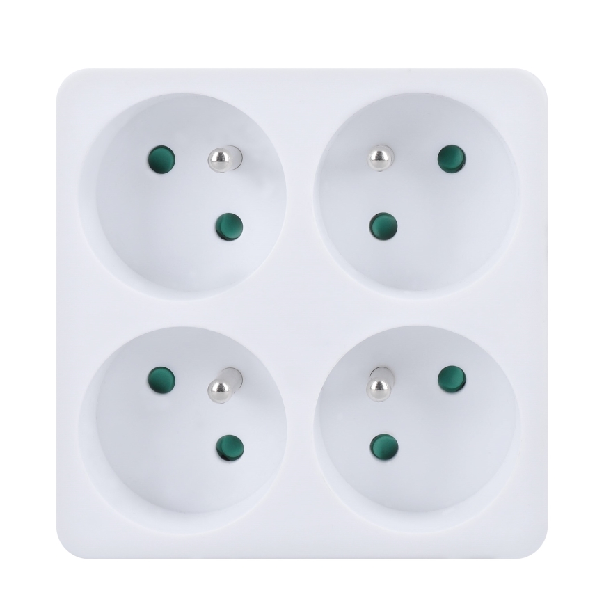 Uttagssplitter 4x 10A vit