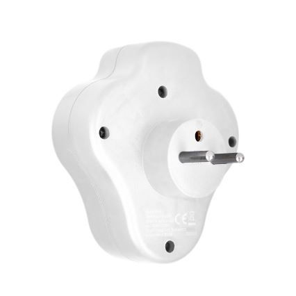 Uttagssplitter med en USB A+C charger och switch 2x10A vit