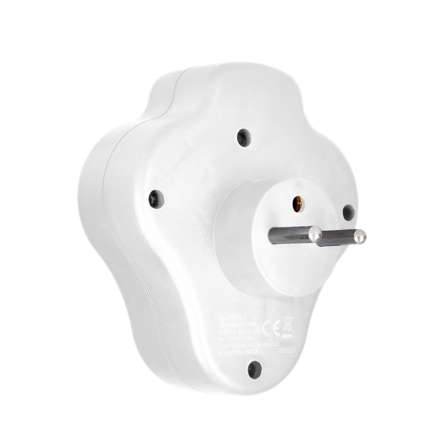 Uttagssplitter med en USB A+C charger och switch 2x10A vit
