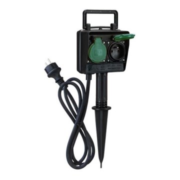 Solight PG01 - Utomhus stolpe med uttag IP44 + gummikabel 1,5 m