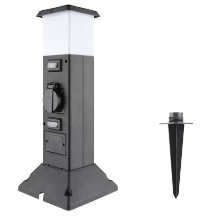 Utomhuslampa med 2 uttag 1xE14/15W/230V IP44 svart