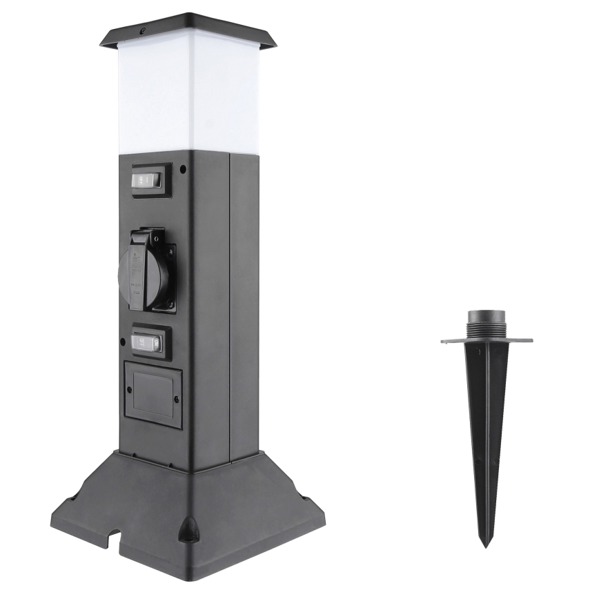 Utomhuslampa med 2 uttag 1xE14/15W/230V IP44 svart