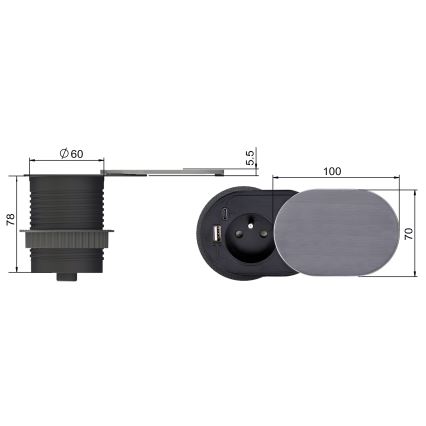 Inbyggd låda 1Z + USB A+C