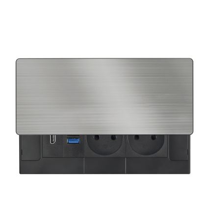 Inbyggt vägguttag 20 W — 2 uttag + USB-A + USB-C + HDMI