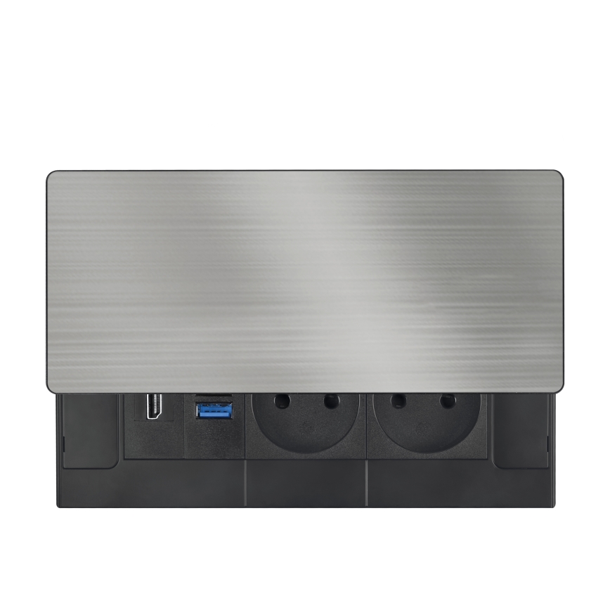 Inbyggt vägguttag 20 W — 2 uttag + USB-A + USB-C + HDMI