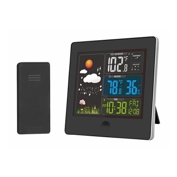 Solight TE80 - Väderstation med LCD-skärm 230V svart