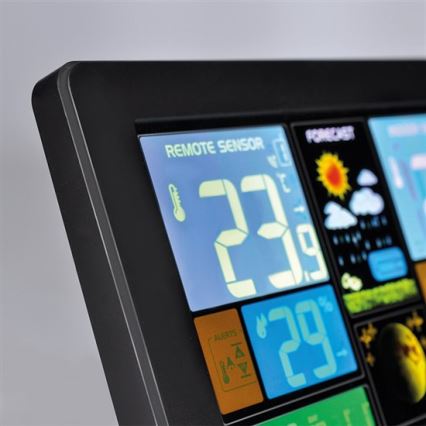 Solight TE81 - Väderstation med LCD-skärm USB-laddare, svart