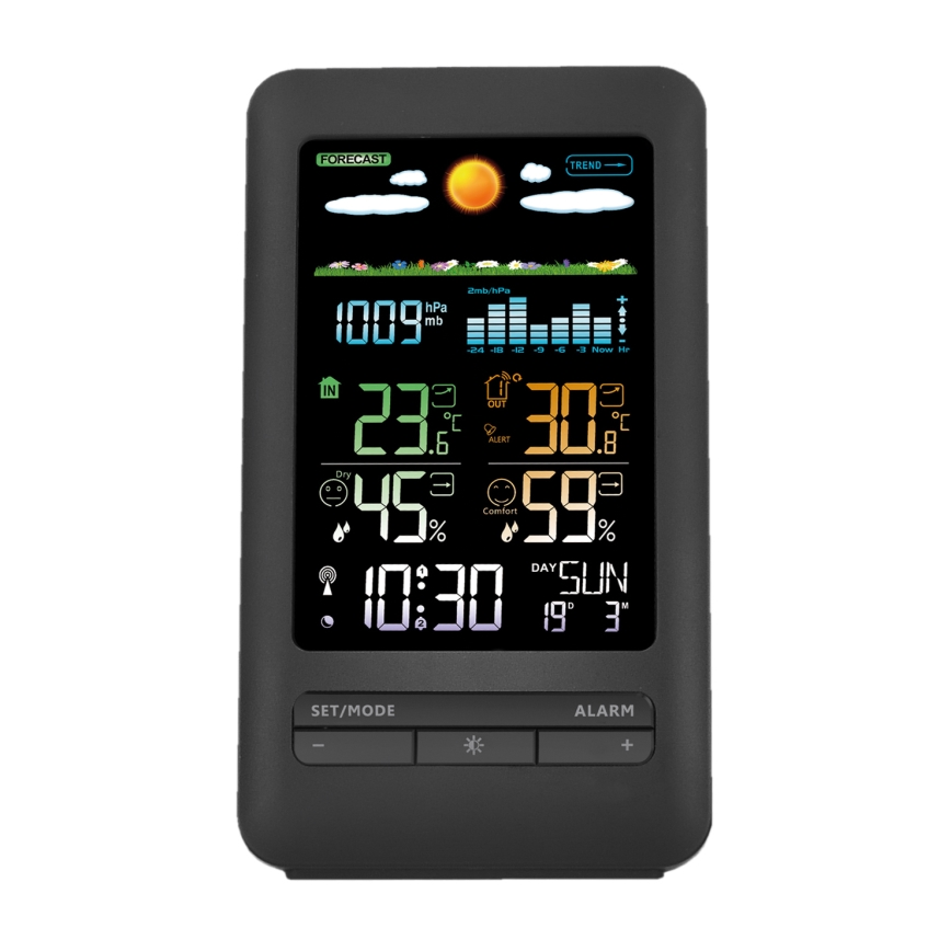 Väderstation med LCD display 2xAA svart