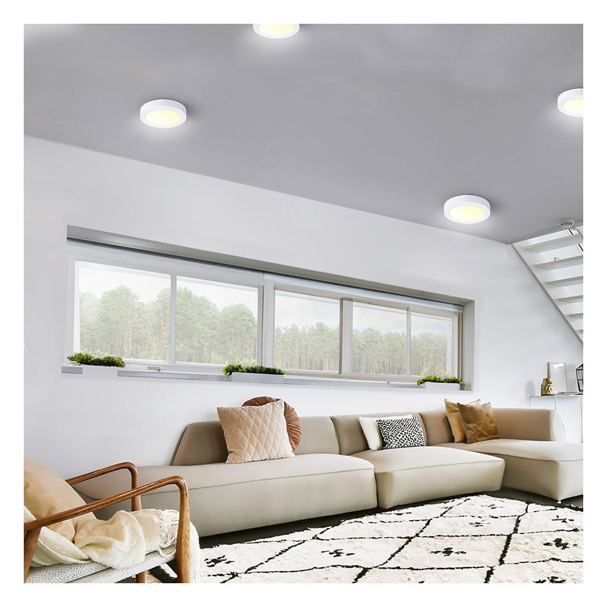 LED takarmatur LED/12W/230V 3000/4000/6000K Ø17 cm vit