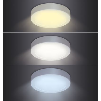 LED takarmatur LED/12W/230V 3000/4000/6000K Ø17 cm vit