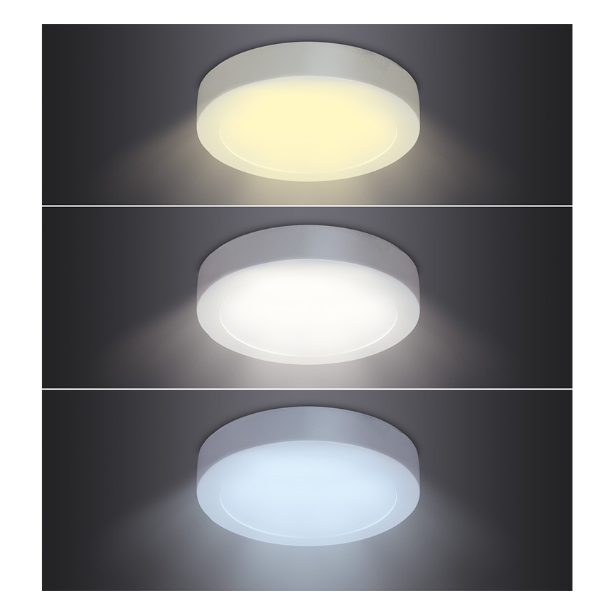 LED takarmatur LED/12W/230V 3000/4000/6000K Ø17 cm vit