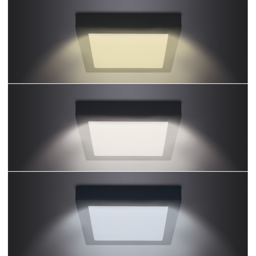 LED taklampa LED/18W/230V 3000/4000/6000K svart vinklat