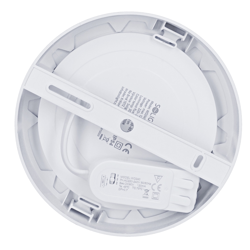 LED 2-i-1 yt-/infälld panel 12W/230V 3000/4000/6000K Ø17 cm IP54 silverfärgad