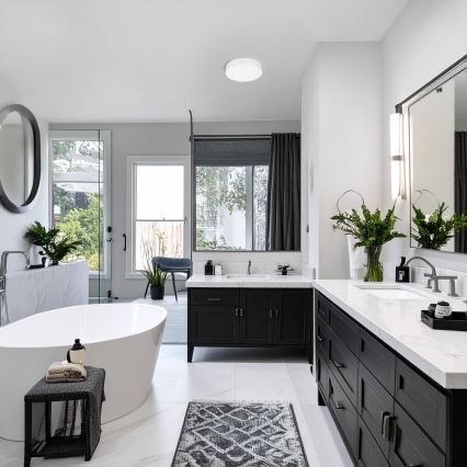 LED 2-i-1-panel för ytmontering och infällnad, 12 W, 230 V, 3000/4000/6000 K, Ø 17 cm, IP54, vit