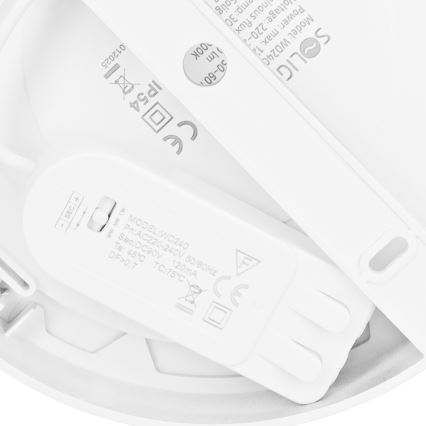 LED 2-i-1-panel för ytmontering och infällnad, 12 W, 230 V, 3000/4000/6000 K, Ø 17 cm, IP54, vit