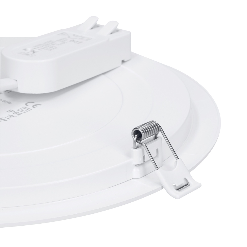 LED 2-i-1-panel för ytmontering och infällnad, 12 W, 230 V, 3000/4000/6000 K, Ø 17 cm, IP54, vit