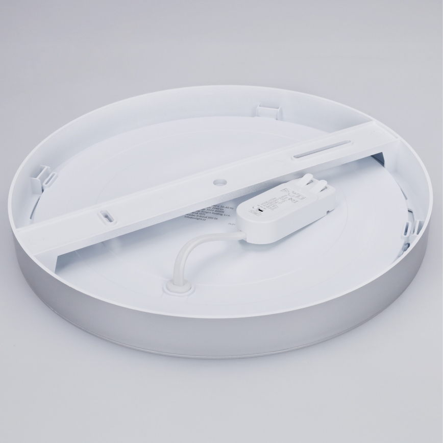 LED ytmonterad/infälld panel 2-i-1 24W/230V 3000/4000/6000K Ø 30 cm IP54 silver
