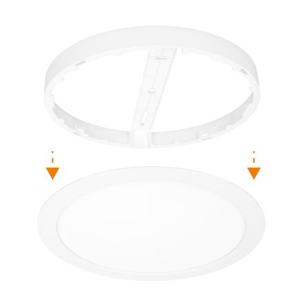 LED ytmonterad/infälld panel 2-i-1 24W/230V 3000/4000/6000K Ø 30 cm IP54 vit