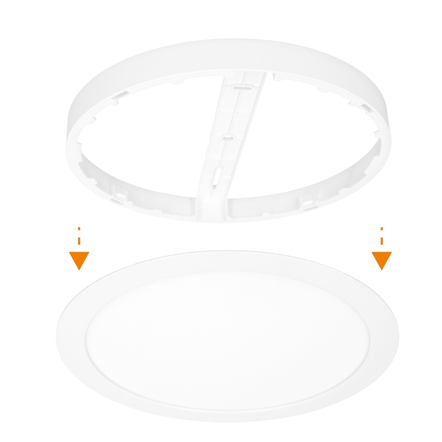 LED ytmonterad/infälld panel 2-i-1 24W/230V 3000/4000/6000K Ø 30 cm IP54 vit