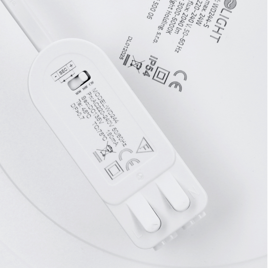 LED ytmonterad/infälld panel 2-i-1 24W/230V 3000/4000/6000K Ø 30 cm IP54 vit