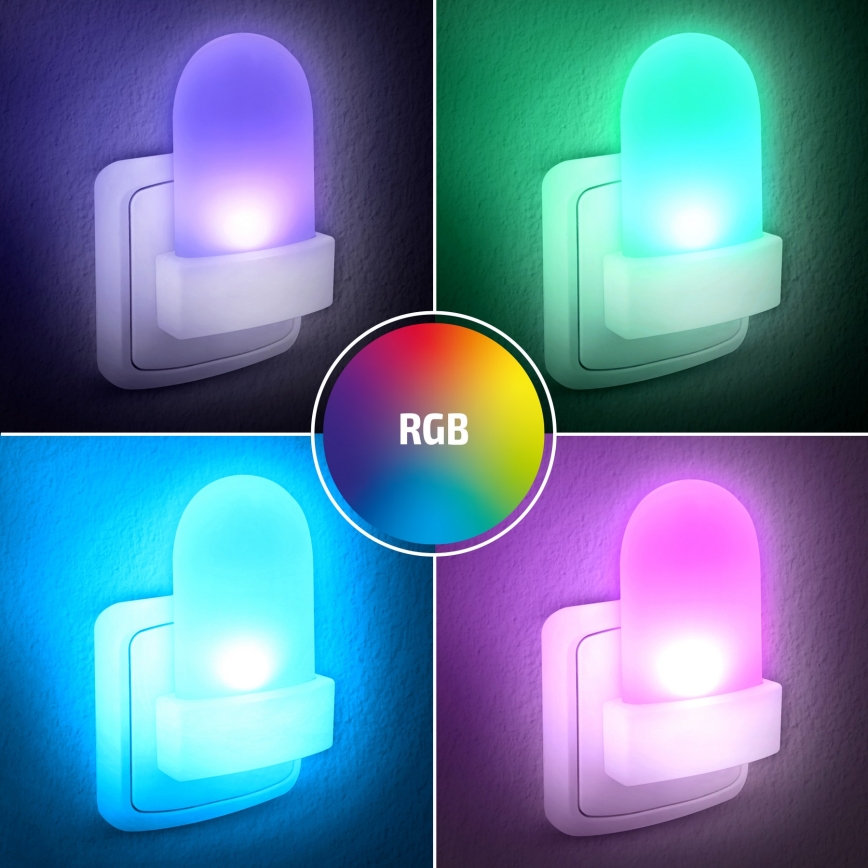 LED RGB Orientation socket belysning med en dusk sensor LED/0,5W/230V