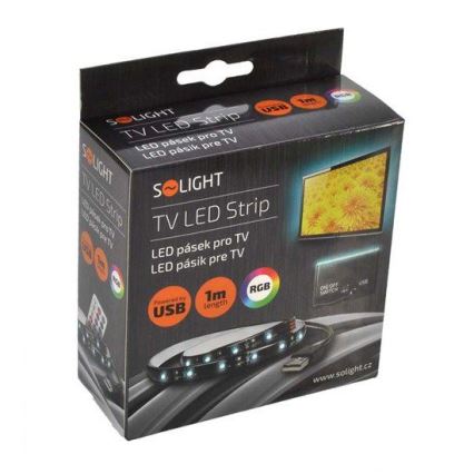 Solight WM504 - SET 2x LED RGB ljusslinga för TV med en fjärrkontroll  IP65 LED/USB 50cm