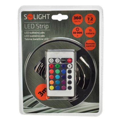 Solight WM55 - LED-slinga med en Fjärrkontroll  7,2W/12V 3m