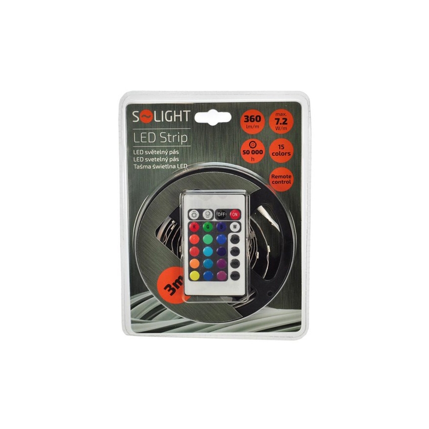 Solight WM55 - LED-slinga med en Fjärrkontroll  7,2W/12V 3m