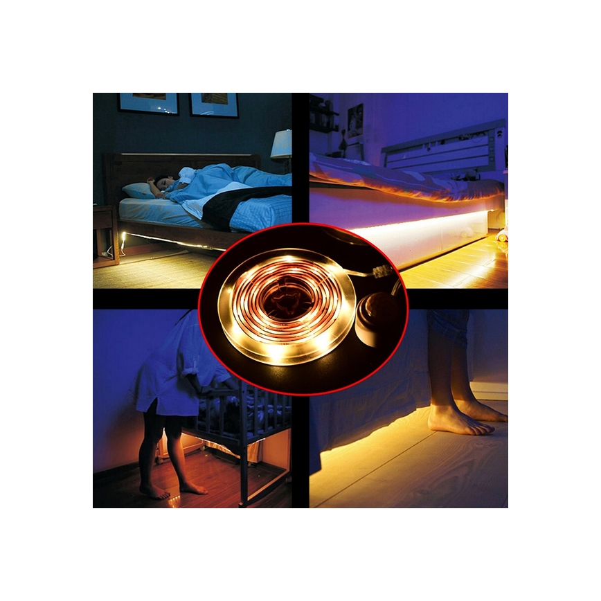 LED list med sensor 4xAAA 3000K 1m