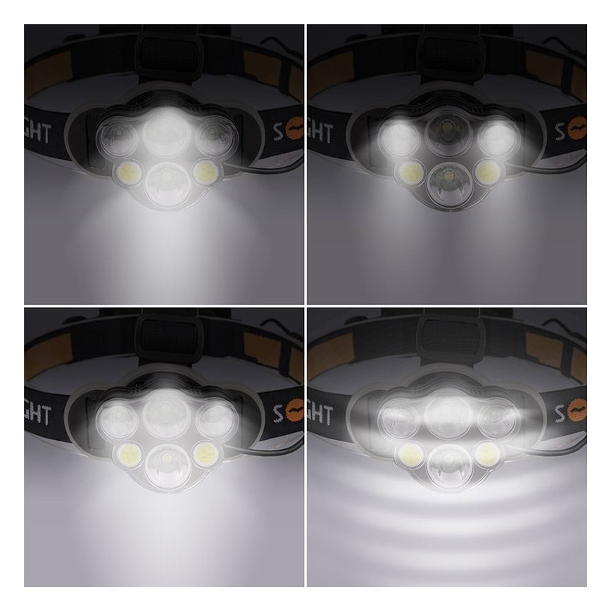 LED uppladdningsbar pannlampa LED/USB 2200mAh IP44