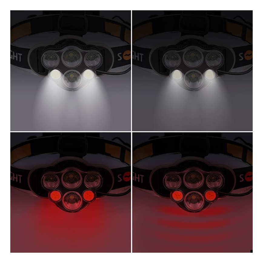 LED uppladdningsbar pannlampa LED/USB 2200mAh IP44