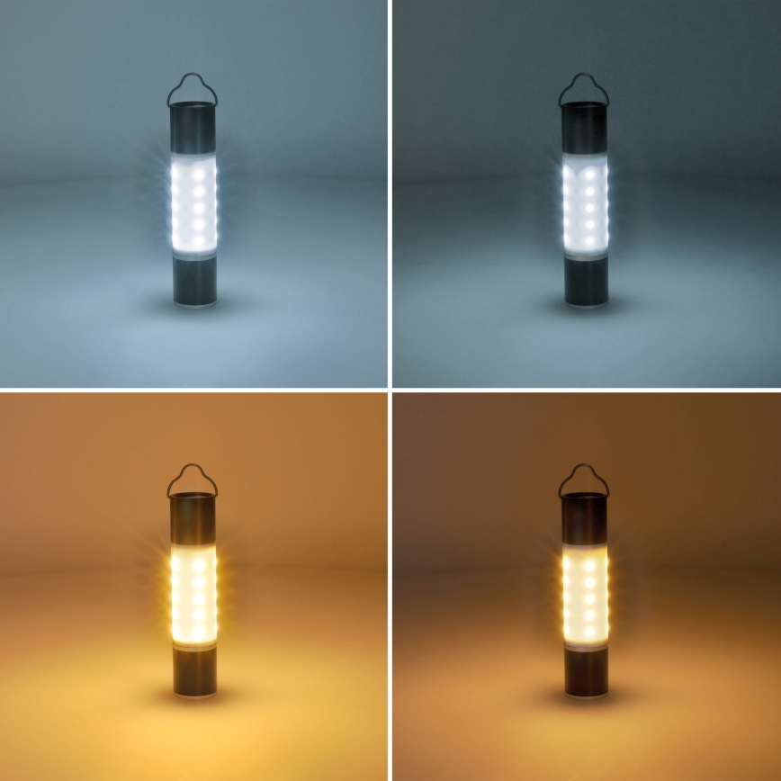 LED Uppladdningsbar camping flashlight med strömbanksfunktion LED/1500 mAh 3,7V IP44