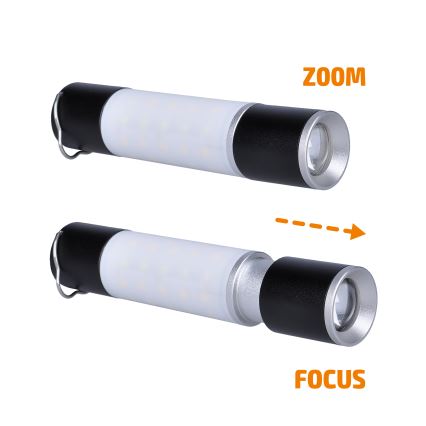 LED Uppladdningsbar camping flashlight med strömbanksfunktion LED/1500 mAh 3,7V IP44