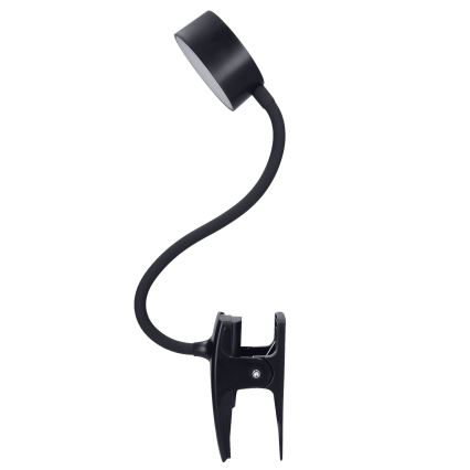 LED Ljusreglerad flexibel uppladdningsbar bordslampa med klämma LED/2W/1800 mAh 3000/4000/6500K svart