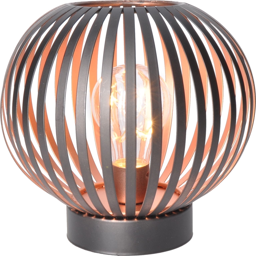 LED Dekorativ bordslampa LED/3xAA svart/koppar