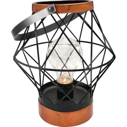 LED Dekorativ bordslampa LED/3xAA svart/koppar