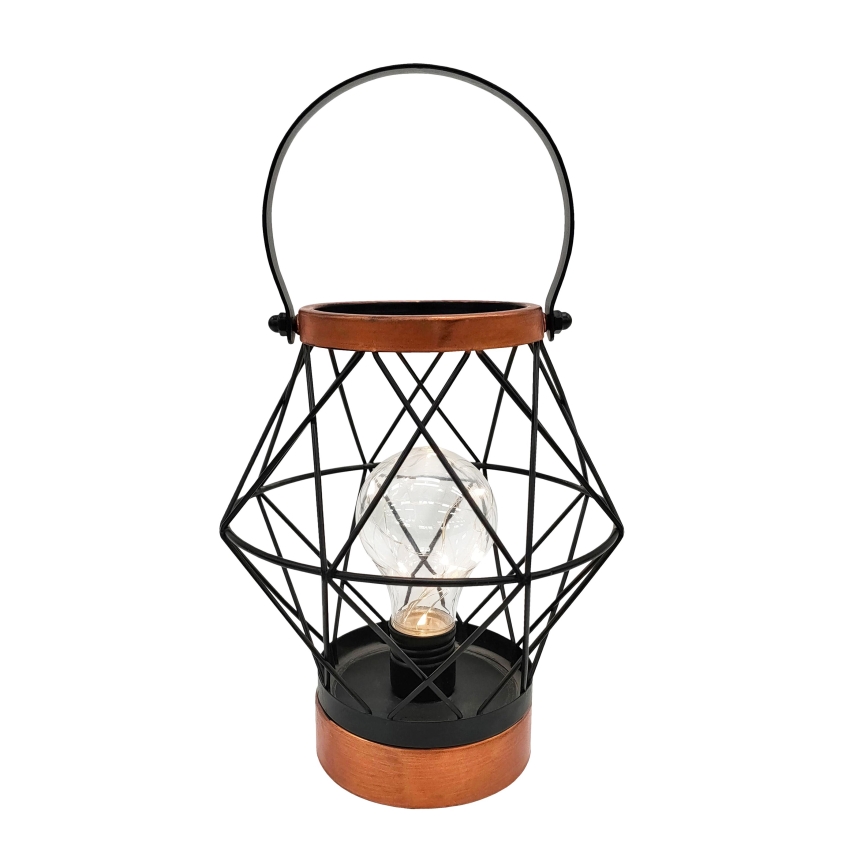LED Dekorativ bordslampa LED/3xAA svart/koppar