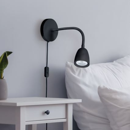 LED Dimbar liten vägglampa LED/4W/230V svart