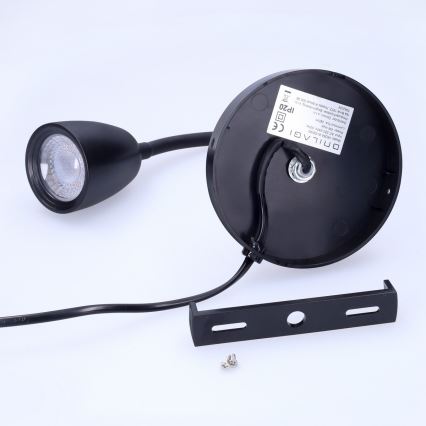 LED Dimbar liten vägglampa LED/4W/230V svart